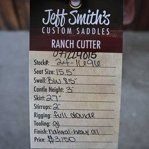 15.5" JEFF SMITH RANCH CUTTING SADDLE Saddles Jeff Smith   