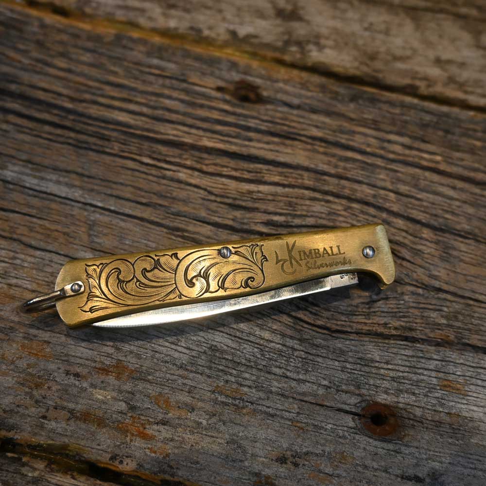 Cody Kimball Silver Engraved Knife _CA1004 Knives Cody Kimball   