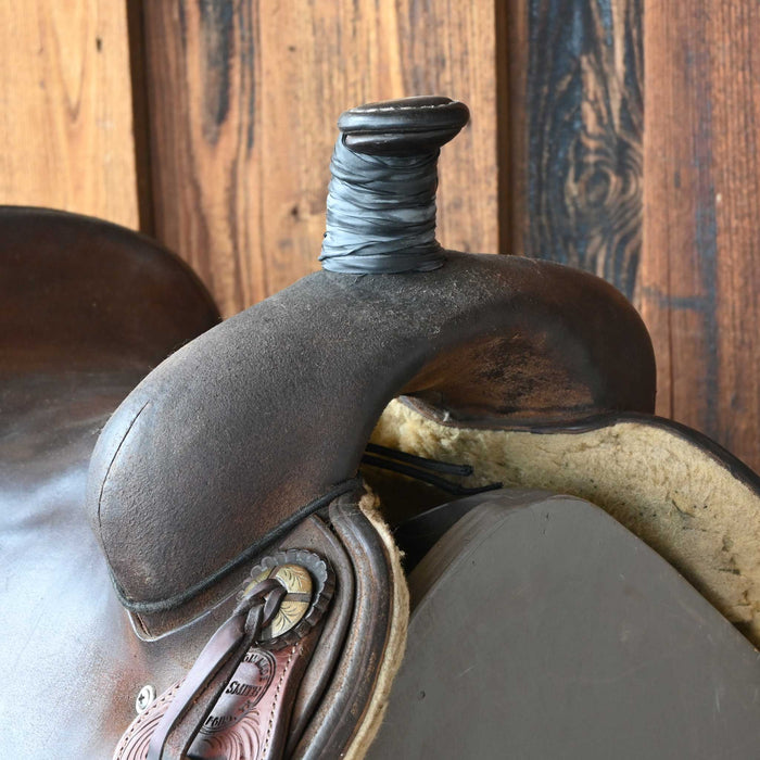 16" USED JEFF SMITH TEAM ROPING SADDLE