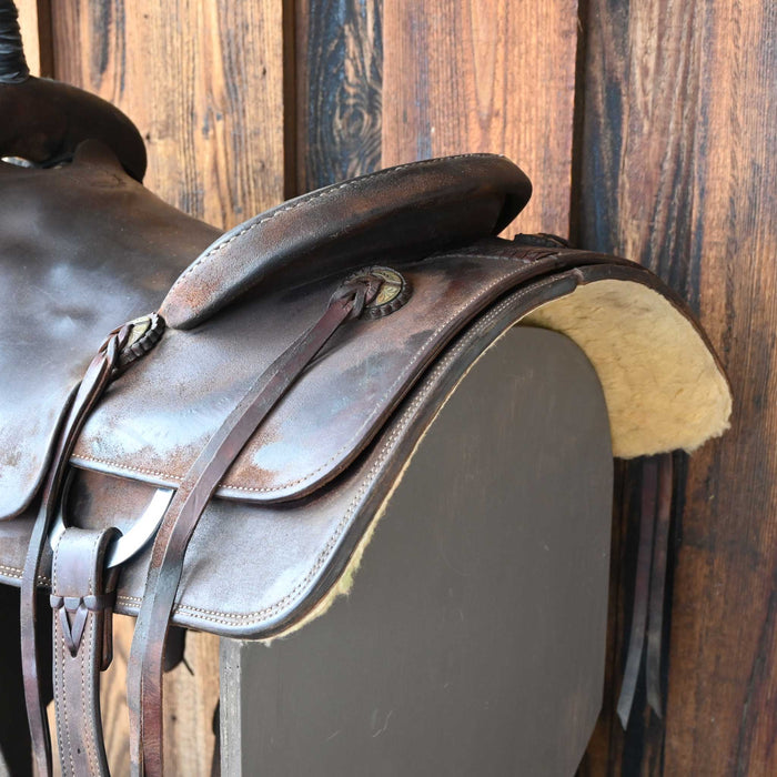 16" USED JEFF SMITH TEAM ROPING SADDLE