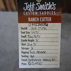 14.5" JEFF SMITH RANCH CUTTING SADDLE Saddles Jeff Smith   