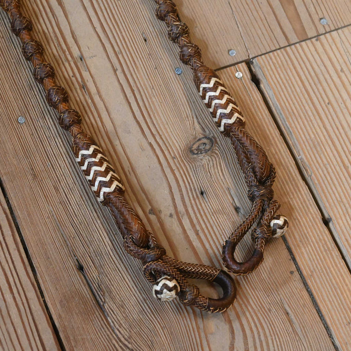 Hand Braided 110" Rawhide Romel Reins