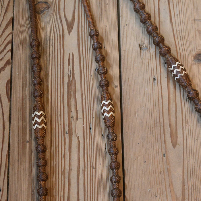 Hand Braided 110" Rawhide Romel Reins