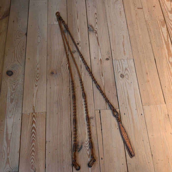 Hand Braided 110" Rawhide Romel Reins