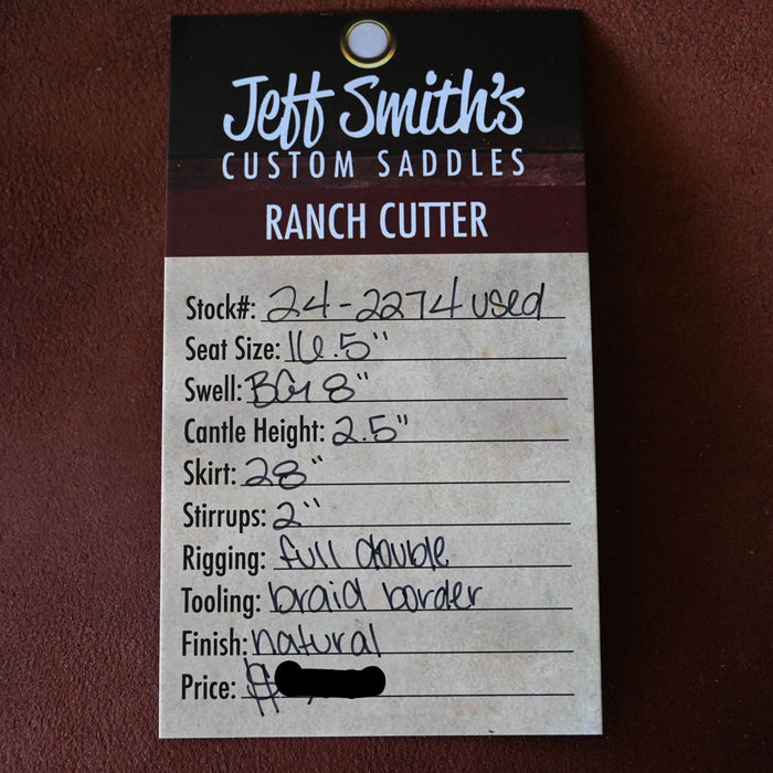 16.5" USED JEFF SMITH BEAU GALYEAN RANCH CUTTER SADDLE Saddles - Used Jeff Smith