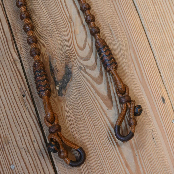 Hand Braided 110" Rawhide Romel Reins
