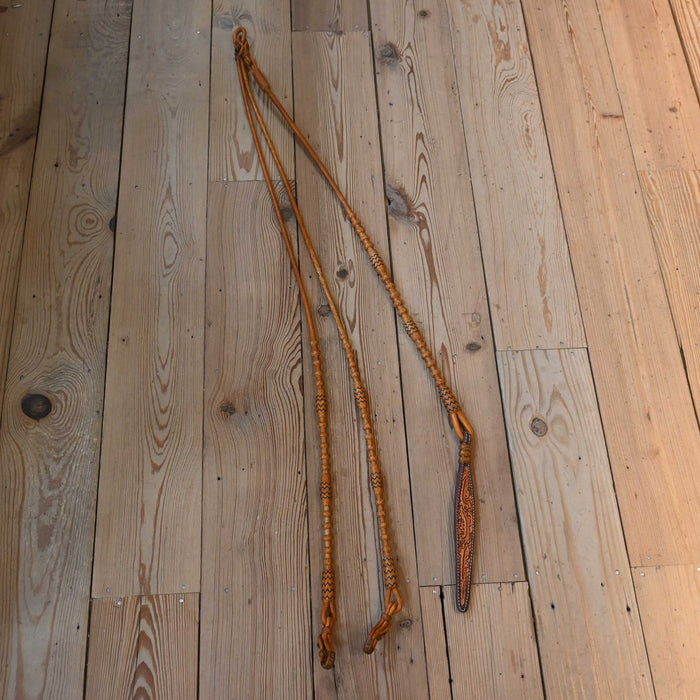 Hand Braided 110" Rawhide Romel Reins
