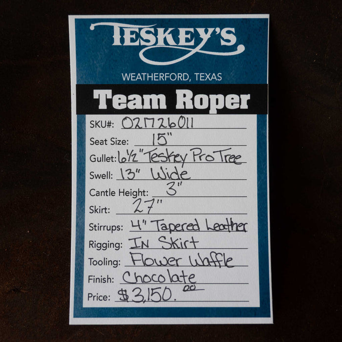 15" TESKEY'S TEAM ROPING SADDLE