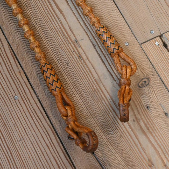 Hand Braided 110" Rawhide Romel Reins