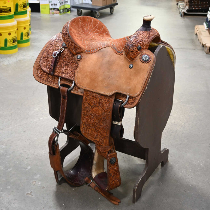 14" USED DAVID SADDLERY CALF ROPING SADDLE