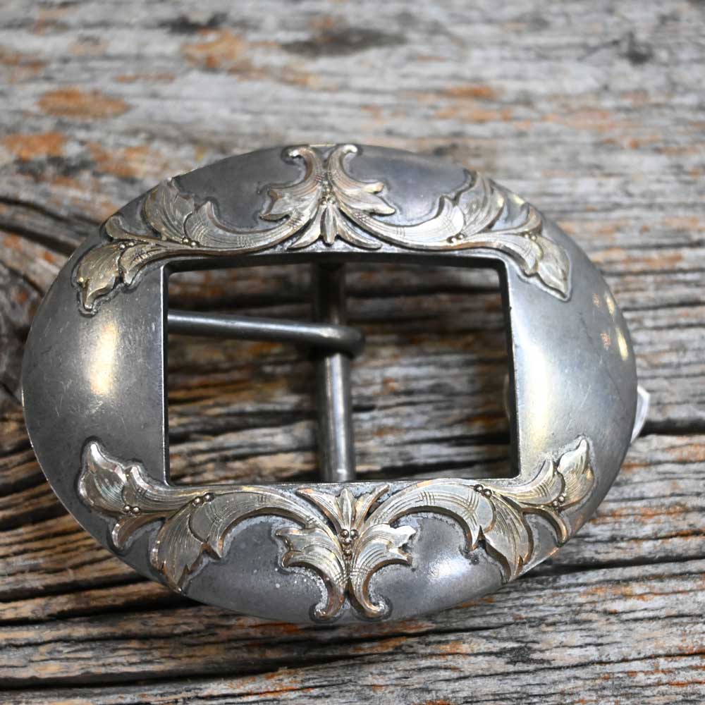 Handmade Oval Western Buckle - Silver Engraved Buckle by Cody Anthony  _CA991 ACCESSORIES - Additional Accessories - Buckles Cody Anthony   