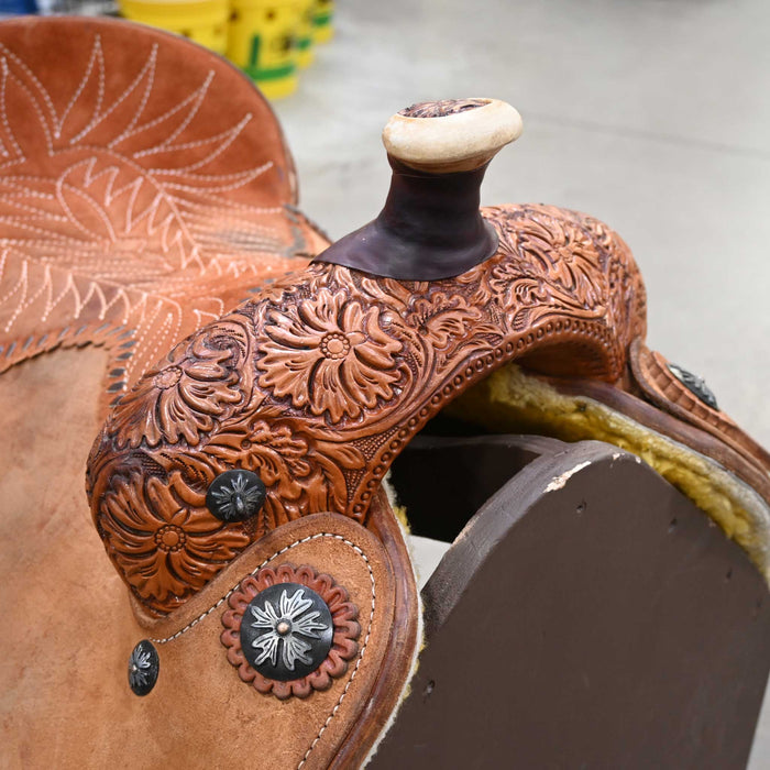 14" USED DAVID SADDLERY CALF ROPING SADDLE