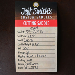 16.5" USED JEFF SMITH CUTTING SADDLE Saddles Jeff Smith