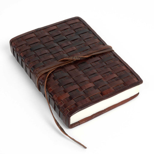 Small Basketweave Leather Journal - Small HOME & GIFTS - Gifts Two's Company