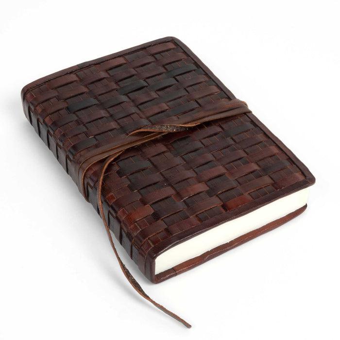 Small Basketweave Leather Journal - Small HOME & GIFTS - Gifts Two's Company