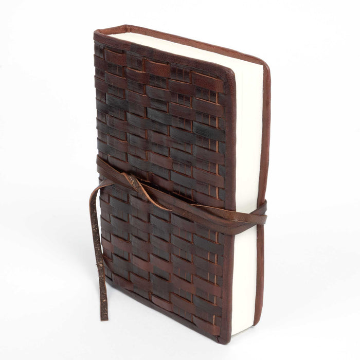 Small Basketweave Leather Journal - Small HOME & GIFTS - Gifts Two's Company