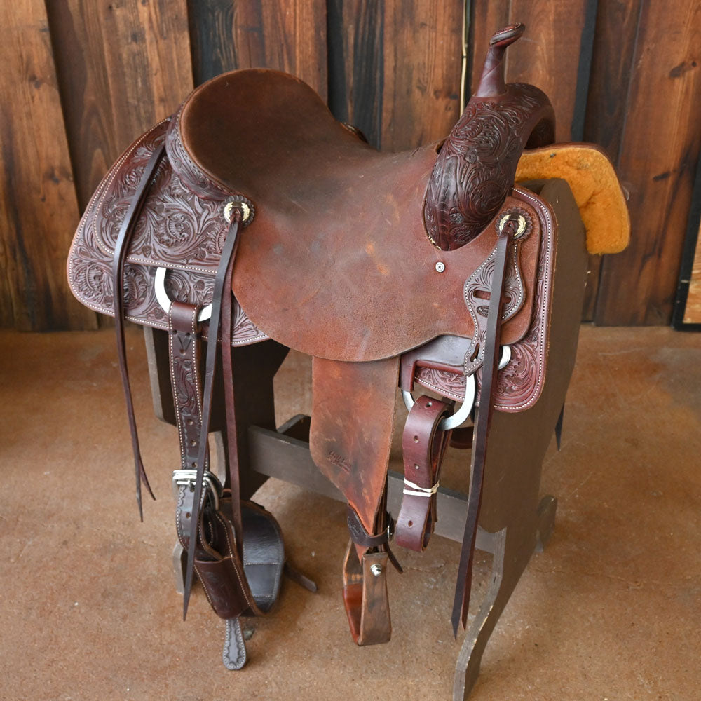 16.5" USED JEFF SMITH CUTTING SADDLE Saddles Jeff Smith