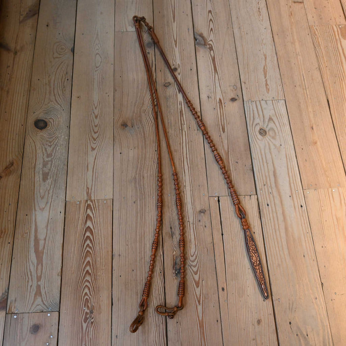 Hand Braided 110" Rawhide Romel Reins