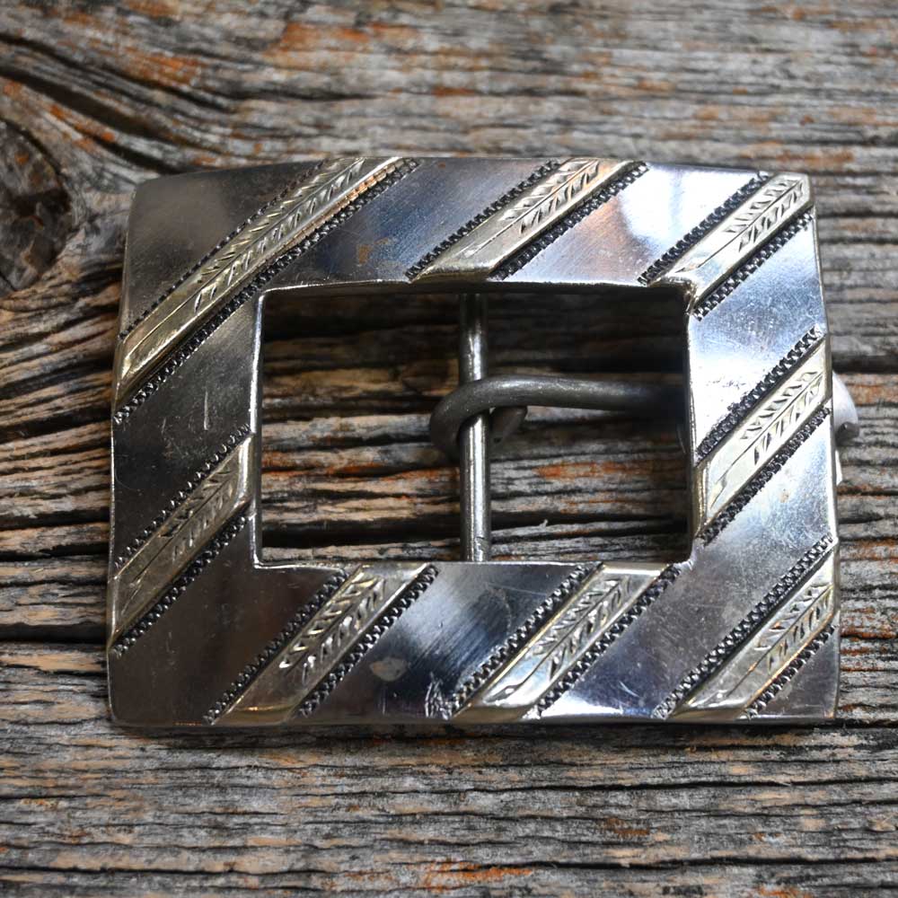 Handmade Western Buckle - Silver Engraved Buckle by Luke Spraberry  _CA995 ACCESSORIES - Additional Accessories - Buckles Luke Spraberry   