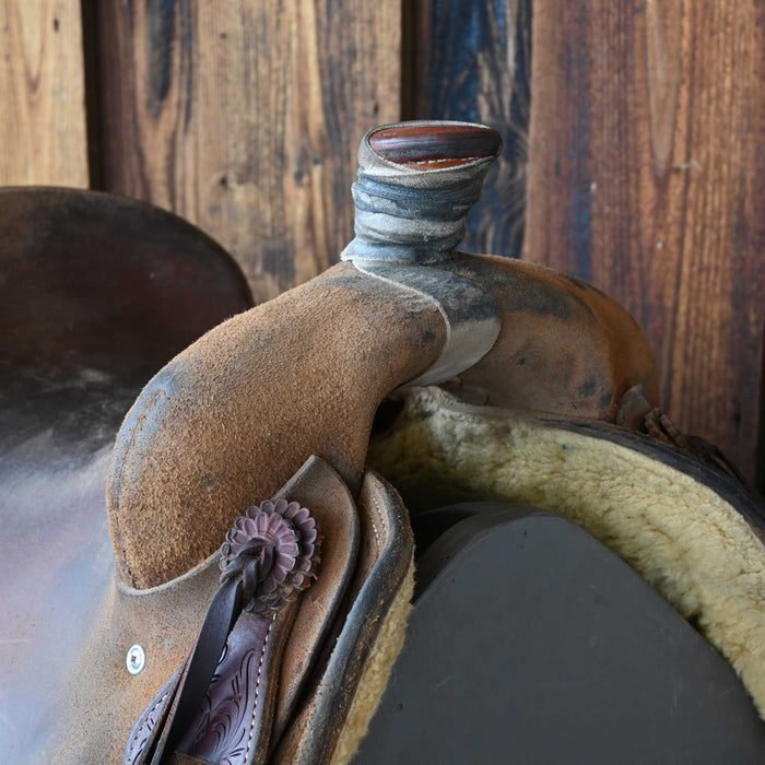 15.5" USED JEFF SMITH COW HORSE SADDLE