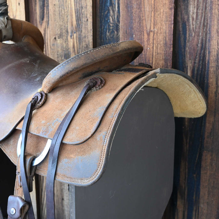 15.5" USED JEFF SMITH COW HORSE SADDLE