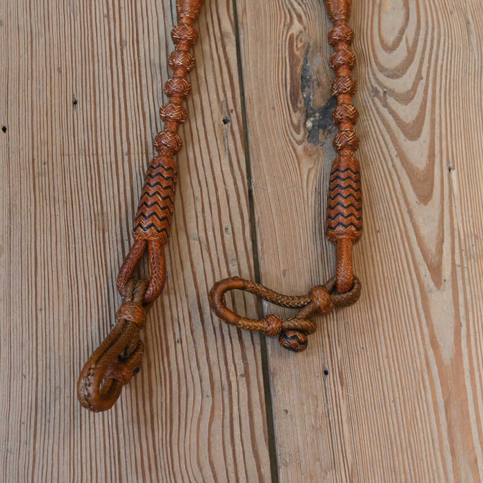 Hand Braided 110" Rawhide Romel Reins