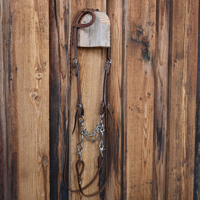 Circle Gag Twisted Wire Snaffle Bridle Rig w/Single Ear Headstall