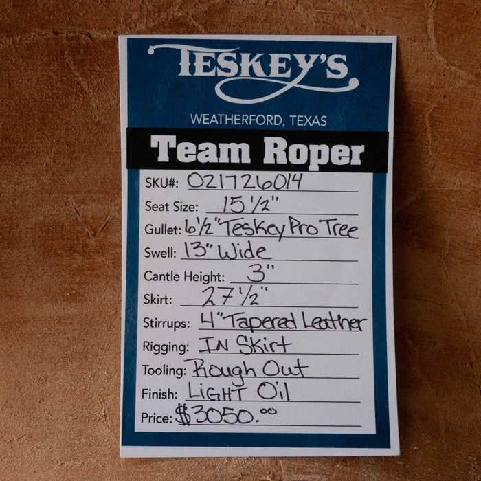 15.5" TESKEY'S TEAM ROPING SADDLE