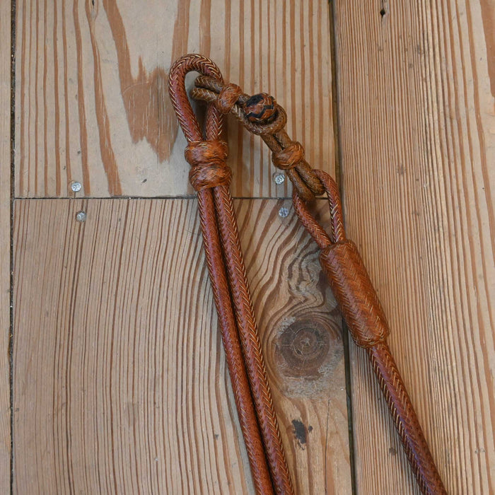 Hand Braided 110" Rawhide Romel Reins