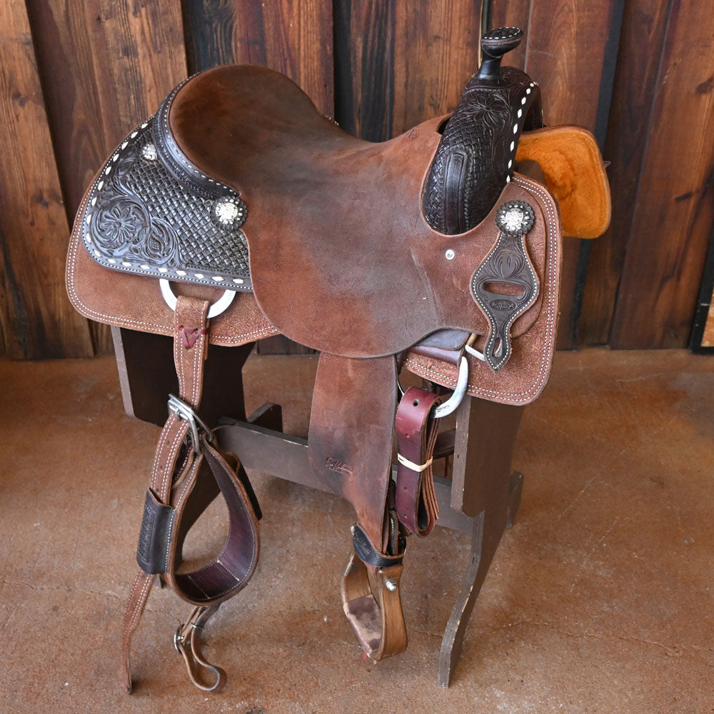 16" LIGHTLY USED JEFF SMITH COW HORSE SADDLE Saddles Jeff Smith