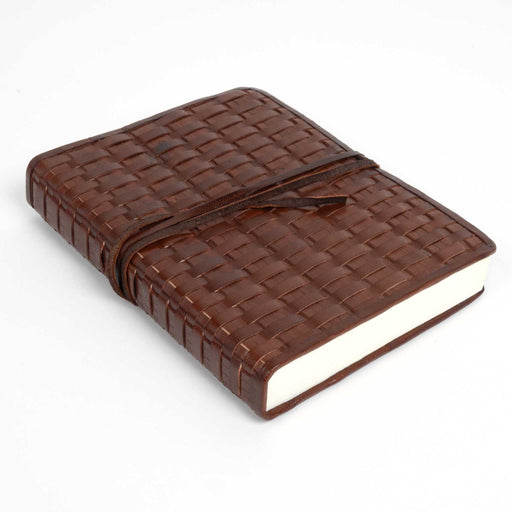 Small Basketweave Leather Journal - Large HOME & GIFTS - Gifts Two's Company