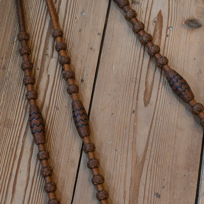 Hand Braided 110" Rawhide Romel Reins