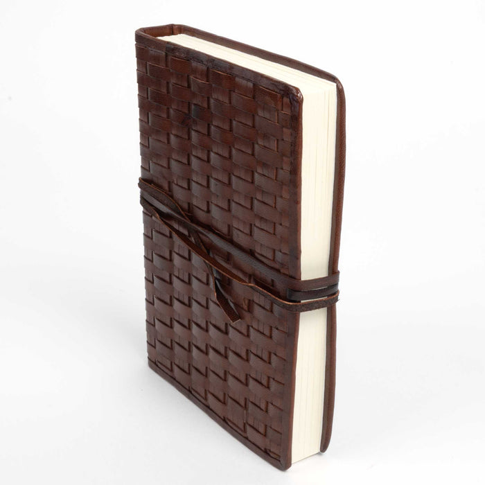 Small Basketweave Leather Journal - Large HOME & GIFTS - Gifts Two's Company