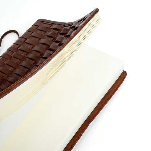 Small Basketweave Leather Journal - Large HOME & GIFTS - Gifts Two's Company