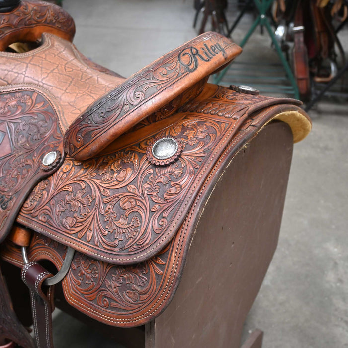 14" USED SCOTT THOMAS TEAM ROPING SADDLE