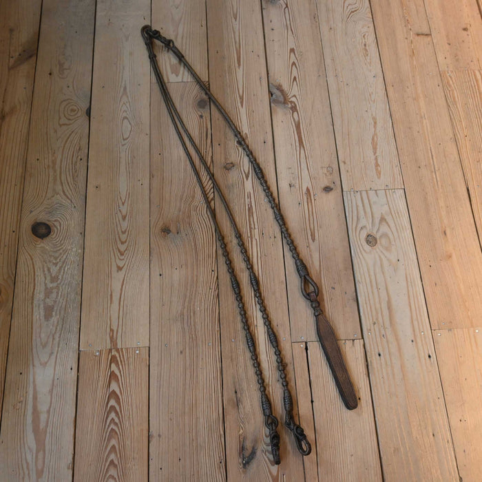 Hand Braided 106" Rawhide Romel Reins