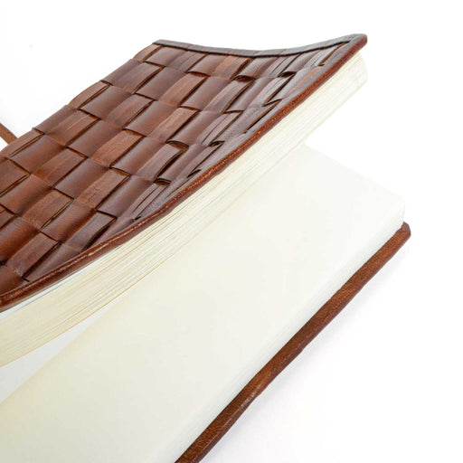 Large Basketweave Leather Journal - Large HOME & GIFTS - Gifts Two's Company