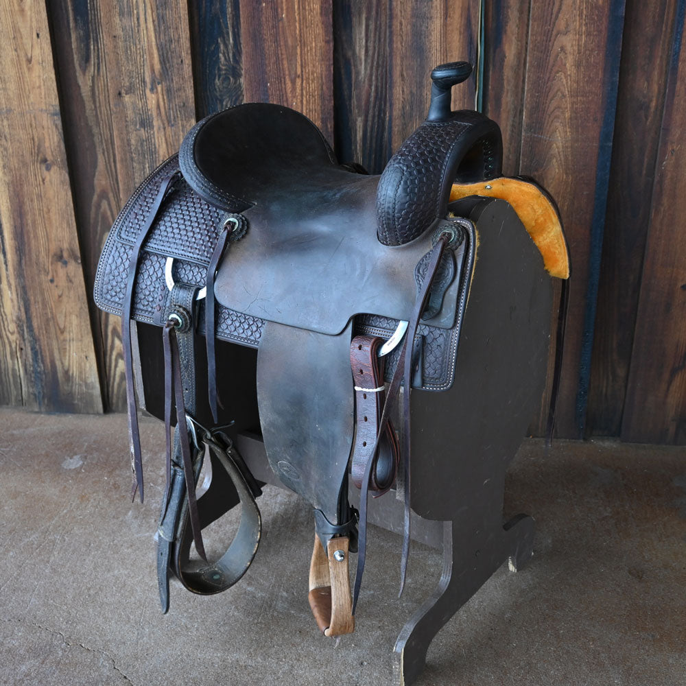 15" USED CALVIN ALLEN RANCH CUTTER SADDLE