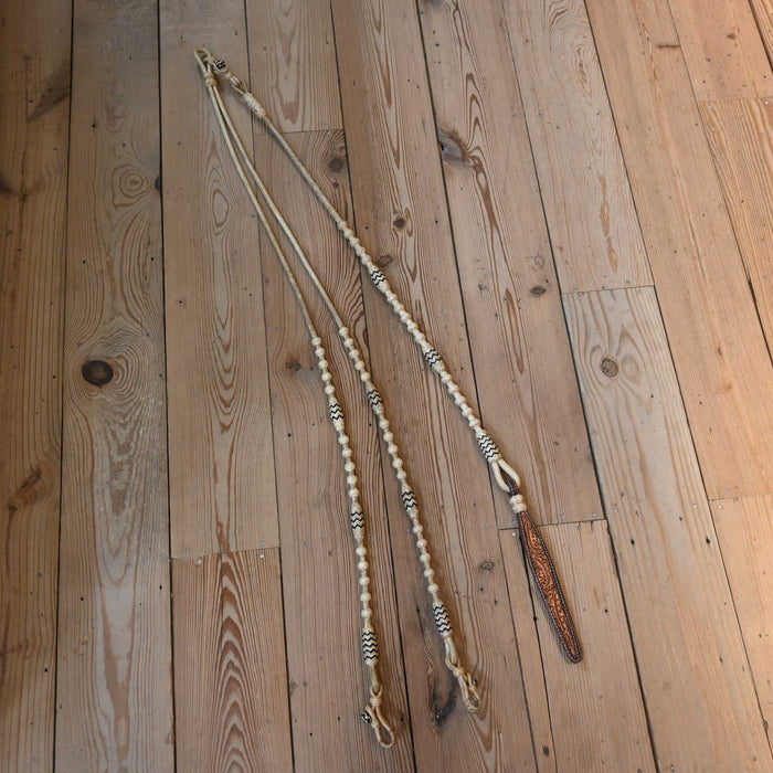 Hand Braided 110" Rawhide Romel Reins