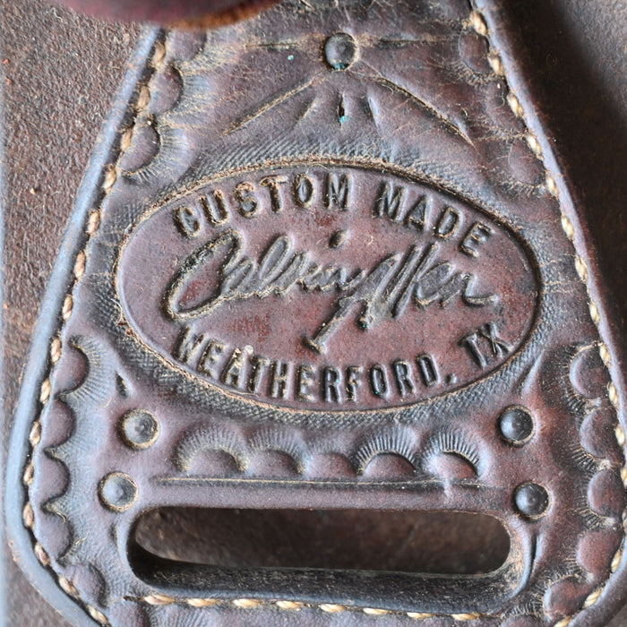 15" USED CALVIN ALLEN RANCH CUTTER SADDLE Saddles - Used Calvin Allen
