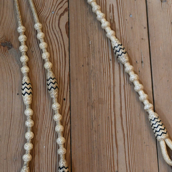 Hand Braided 110" Rawhide Romel Reins