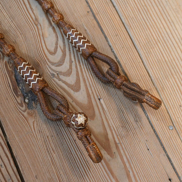 Hand Braided 110" Rawhide Romel Reins