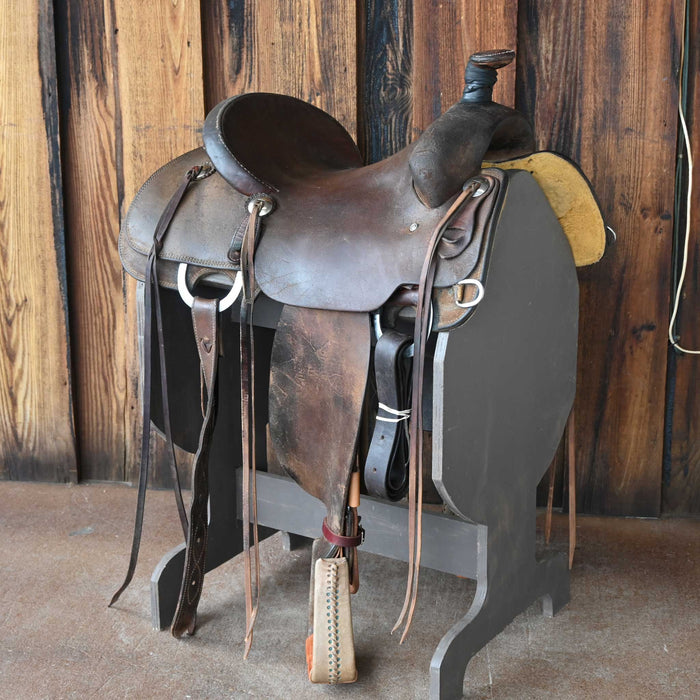 15" USED CACTUS TEAM ROPING SADDLE