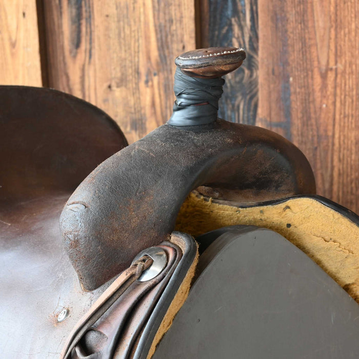15" USED CACTUS TEAM ROPING SADDLE
