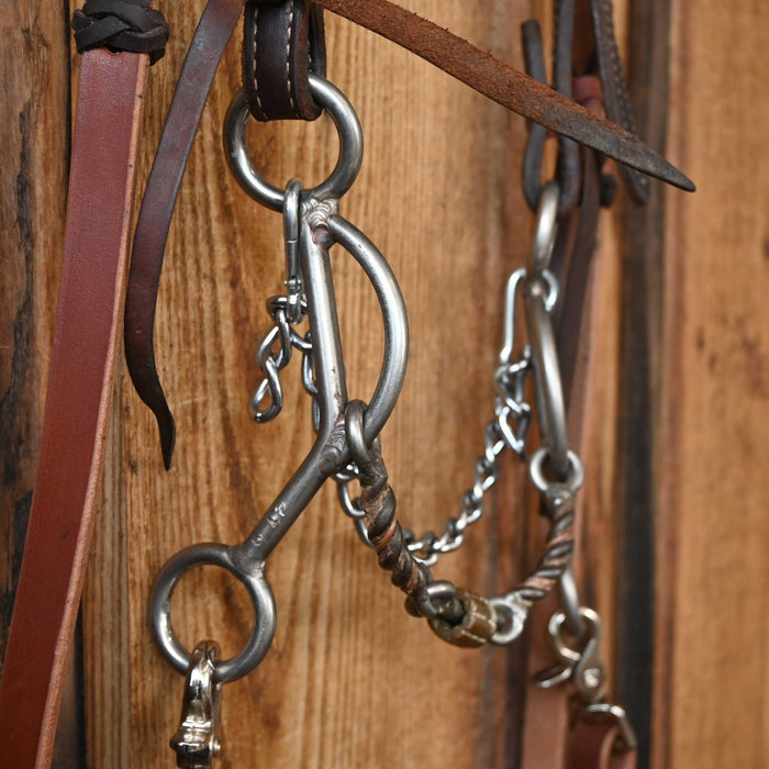 JC Bits Twisted Dogbone Bridle Rig w/Single Ear Headstall