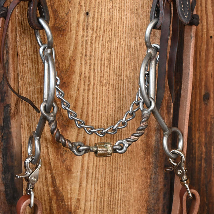 JC Bits Twisted Dogbone Bridle Rig w/Single Ear Headstall