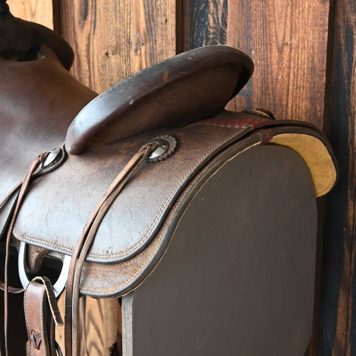 15" USED CACTUS TEAM ROPING SADDLE