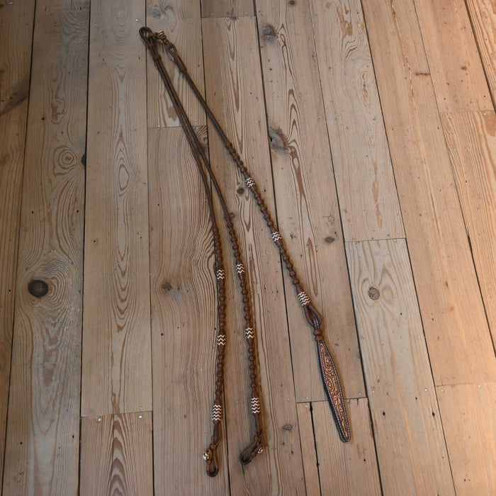 Hand Braided 110" Rawhide Romel Reins