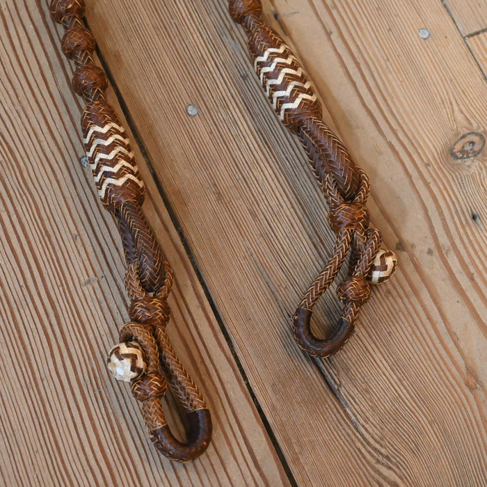Hand Braided 110" Rawhide Romel Reins