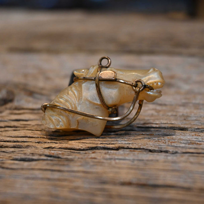 Victorian Mother of Pearl Horse Head Watch Fob